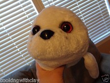 RARE PLUSH DOLL FIGURE WHITE FIFTIETH ANNIVERSARY SEAWORLD REALISTIC SEAL TOY
