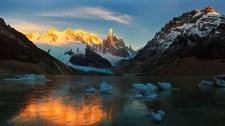 Landscape mountains lake glacier snow frost ice nature Custom Gaming Mat Desk