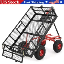 880 Lbs Steel Garden Carts ,Heavy Duty Lawn Utility Cart ,Yard Mesh Wagon Cart 