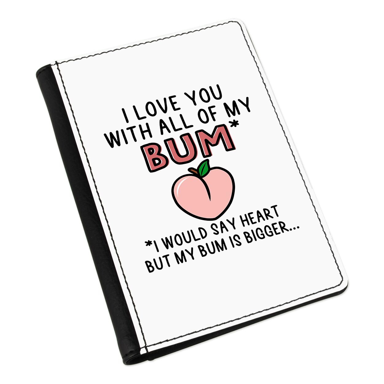Étui Porte-passeport "World's Best Girlfriend" - Cadeau Saint-Valentin - Neuf En Faux Cuir Noir