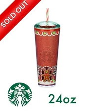 DISNEY EATS Gingerbread Mickey Starbucks Tumbler Christmas 2024 NEW IN BOX
