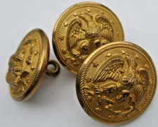 U.S. Navy Eagle Anchor Uniform Buttons Lot Gold Tone Brass 1"