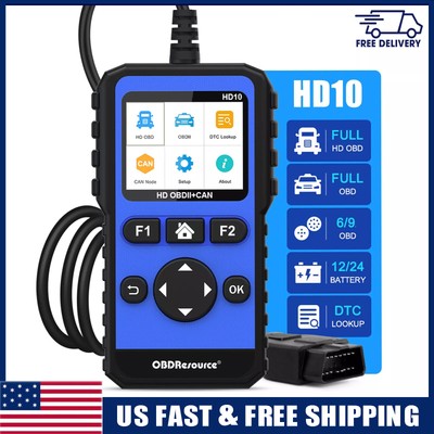2 in 1 Diagnostic Tool OBD2 Scanner Car Code Reader for 12V 24V Heavy Duty Truck