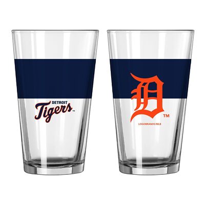 Logo Brands MLB Colorblock 16oz Pint Glass (Detroit Tigers)