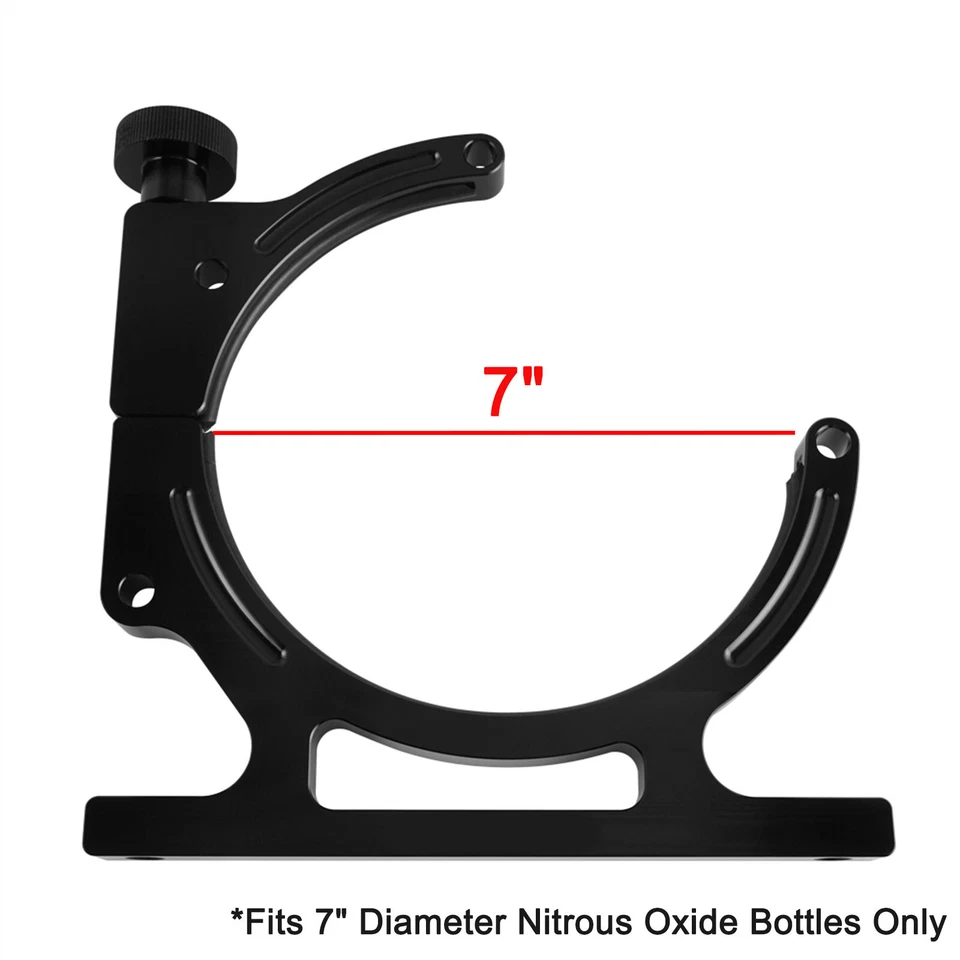 Soporte de botella individual de aluminio de óxido nitroso de 7" montaje negro anodizado Foto 2 de 4