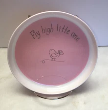 Pottery Barn Kids Pink Childs 7” Melamine Plastic Plate Rubber Ring Bottom