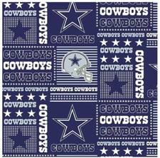 Dallas Cowboys Football Licensed NFL Fabric Fat Quarter 18"x29" - 100 Cotton
