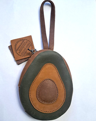 Leather & Suede Avocado Shape Coin & Card Purse By Hide & Drink