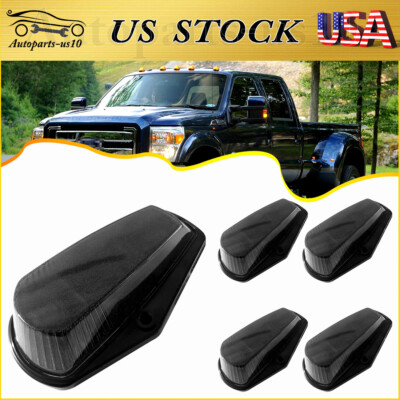 5X Amber LED Cab Marker Lights Smoked For 80-97 Ford F150 F250 F350 Super Duty