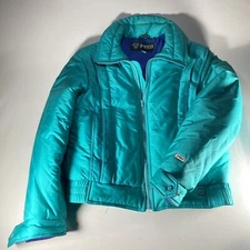 Vintage Fera Ski Wear Snow Jacket Turquoise/Teal Women’s Large Size 14