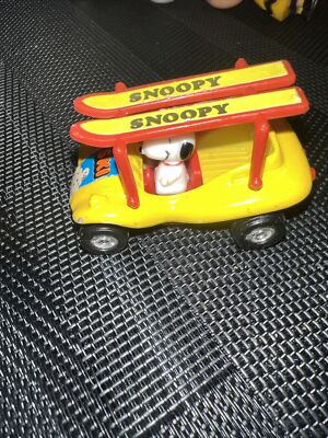 スヌーピー ミニバス オレンジ・イエロー Aviva Snoopy Peanuts C14 Yellow Ski Dune Buggy Diecast Double Ski