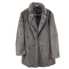 M&co Brown Faux Fur Jacket With Hook & Eye Closure Uk 14 (bnwt)
