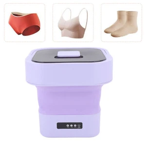 10L Portable Washing Machine Fully Automatic Foldable Mini Washer Purple