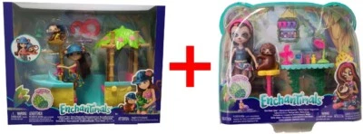 Mattel Enchantimals 2er-Set GFN54 Nagelstudio + GFN58 Dschungelboot mit Zubehör