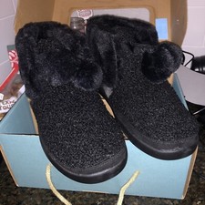 TOMS Women's, Celeste Slipper - Size 9, Black Faux