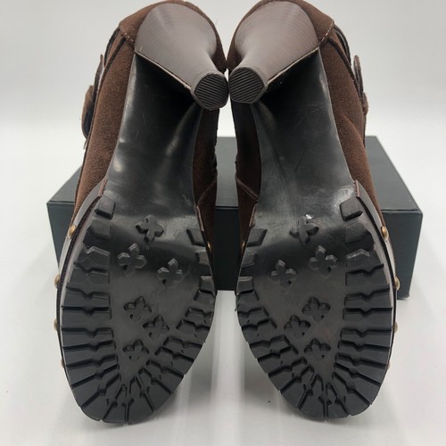Colin Stuart heeled Booties Women's Size 8 Brown Suede Adjustable buckle - Picture 10 of 10