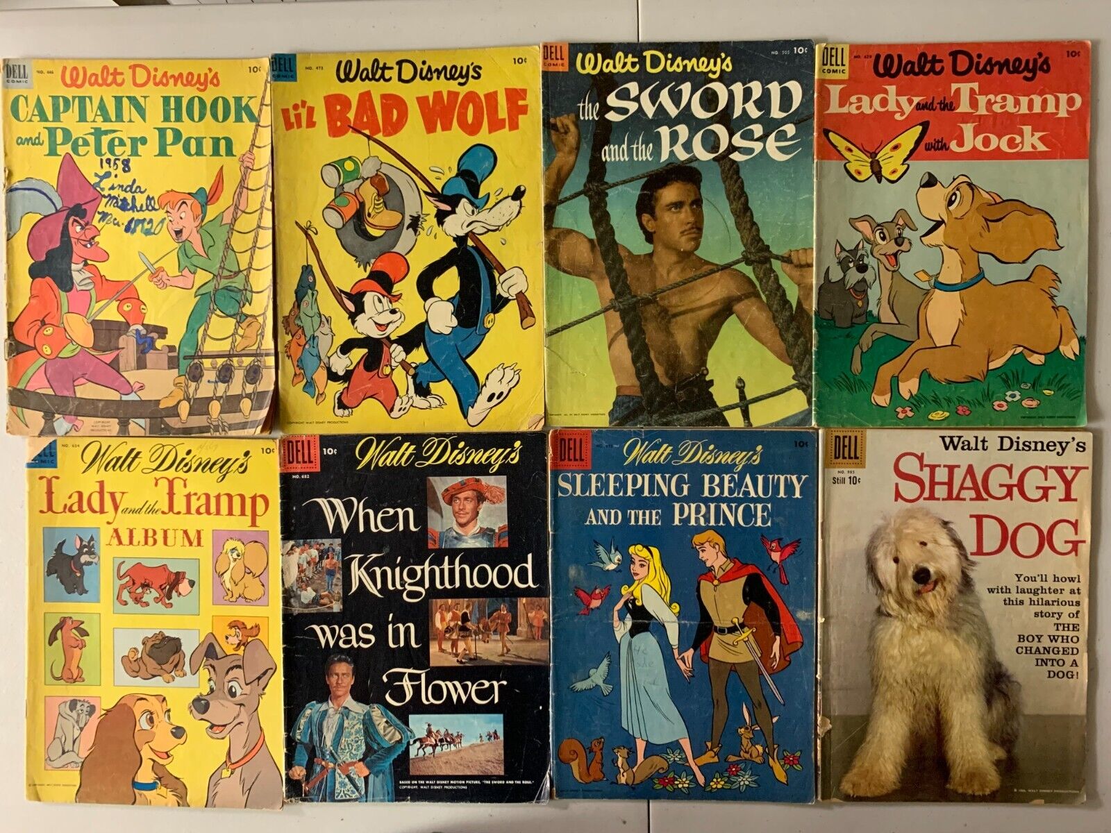 Disney movie + TV tie-ins Dell Comics lot 12 diff avg 2.5 (1953-62)