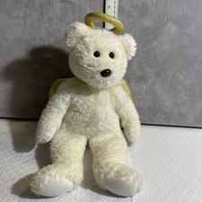 TY Beanie Buddies White Teddy Bear Angel Halo Plush Stuffed Animal 15 Inch 1999