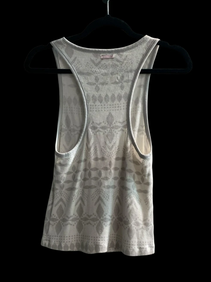 Camiseta sin mangas Victoria's Secret marfil estampado geométrico acanalada espalda deportiva S Foto 2 de 4