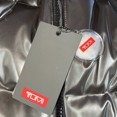 New TUMI Men's Hi Shine Gunmetal Luxe Down Puffer Jacket Sz Large MSRP $595 - Picture 7 of 8
