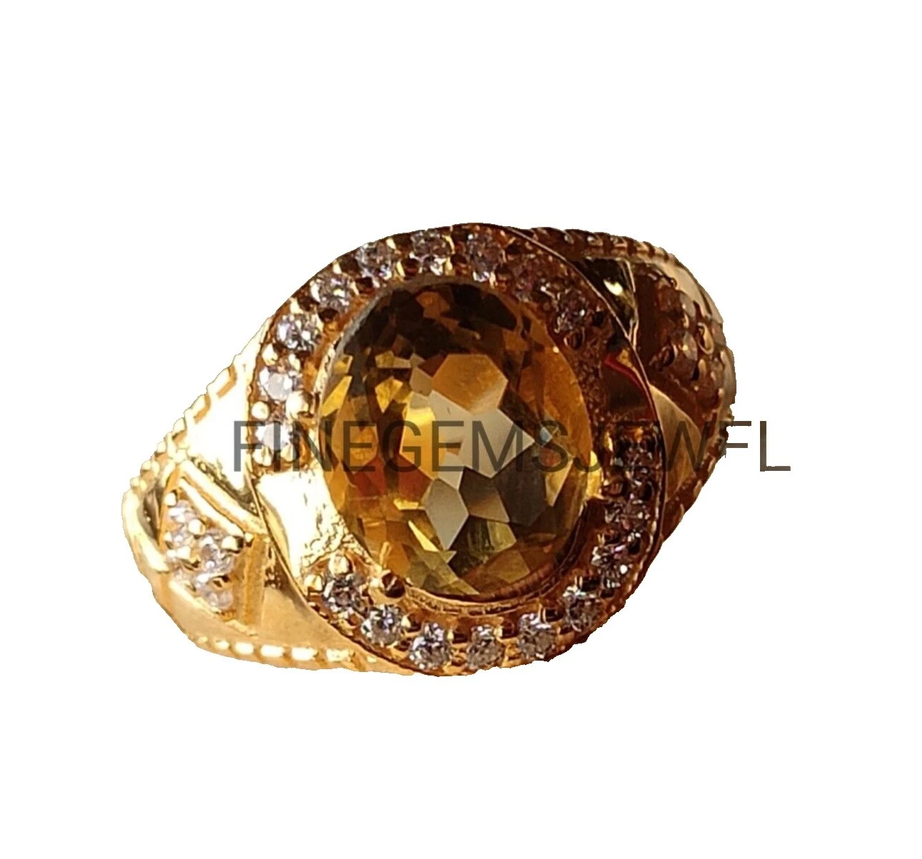 Мужские кольца с цитрином 13