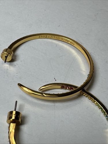 Kurt Geiger Rainbow Pavé Hoop Earrings Msrp $78 - Picture 2 of 2