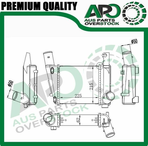 Premium Intercooler for Nissan Navara D22 YD25 2.5L Turbo Diesel 2008-2015 - Picture 9 of 10