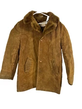 VTG Schott Bros NYC Men's Brown Suede Leather Rancher Sherpa Coat Sz 40