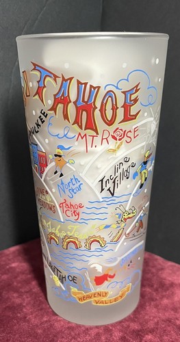 Vaso esmerilado SKI TAHOE California 6 pulgadas Divertido recuerdo de CatStudio 2004 - Imagen 1 de 12