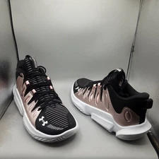 Under Armour Women's Flow Breakthru 4 Basketball Shoes 10B Black Rose Gold  D200