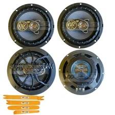 2 Pairs 6.5" 4-Way 300 Watts Coaxial Full Range Replacement Car Speaker Package