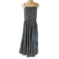 Les Essentials De Monoprix Ditsy Daisy 100% Cotton Midi Sundress Juniors Size 14