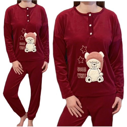 Ensemble De Pyjama Mprmé Ours En Peluche, Haut À Manches Longues À