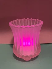 Pink Frosted Glass Votive Candle Holder (Candle not included)