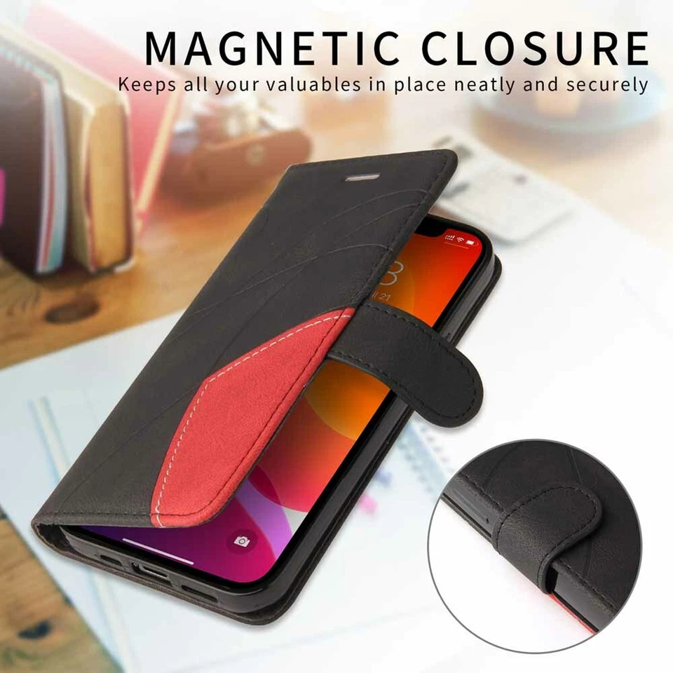 For iPhone 11 12 Pro Max XR SE 6s 7 8 Plus Wallet Card Holder Leather Case Cover - Image 2 of 4