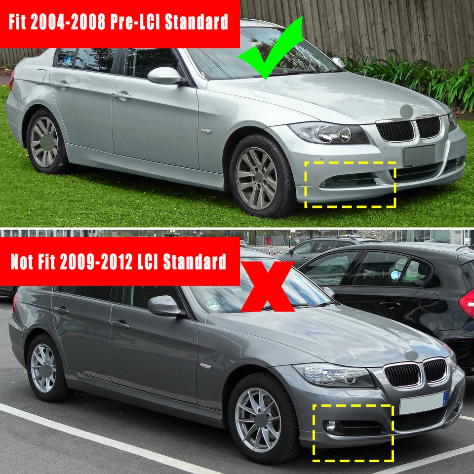 Frontspoiler Lippe Splitter Schwarz Glanz Für BMW 3er Limousine E90 2005-2008 - Bild 2 von 4