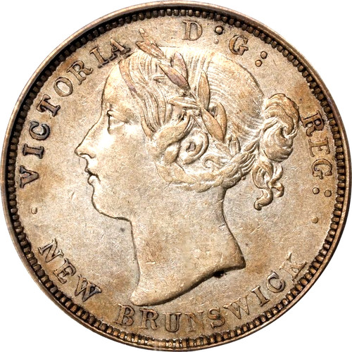 1864 New Brunswick Canada 20 Cents, PCGS XF 45, KM-9