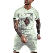 Mens Tracksuit 2 Piece Outfits Casual Summer Sport Set dx202210,S