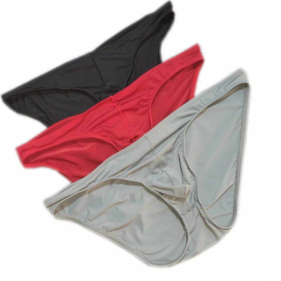 Paquete de 3,6 calzoncillos para hombre bragas de tiro bajo ropa interior bolsa abultada calzoncillos de natación Foto 3 de 4