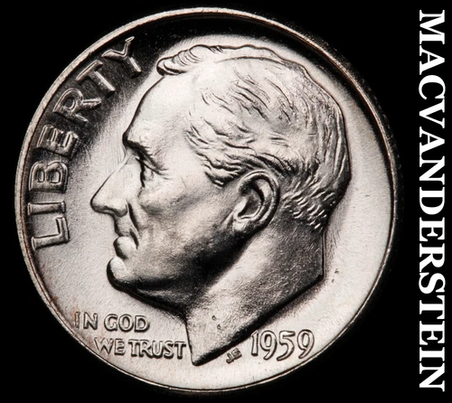 1959 Roosevelt Dime- Silver- Choice Gem Brilliant Uncirculated Luster #J4361
