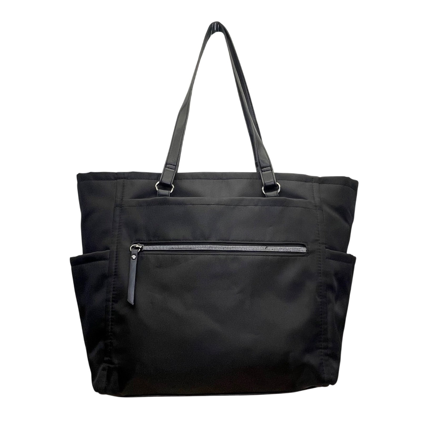 Women&rsquo;s Black Nylon With Faux Leather Handles & Multiple C