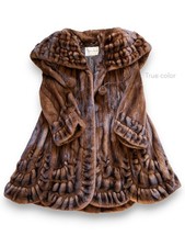 Vintage Custom Made Mink Fur Coat with Scalloped Hem, Size 10, Reduced to sell