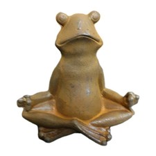 GRENOUILLE ZEN EN FONTE PATINE ROUILLE DECO MAISON ET JARDIN 9,5 CM