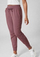 ATHLETA Jogger Attitude ii Pants Lined Ruched Stretch High Rise SIZE 0 Running