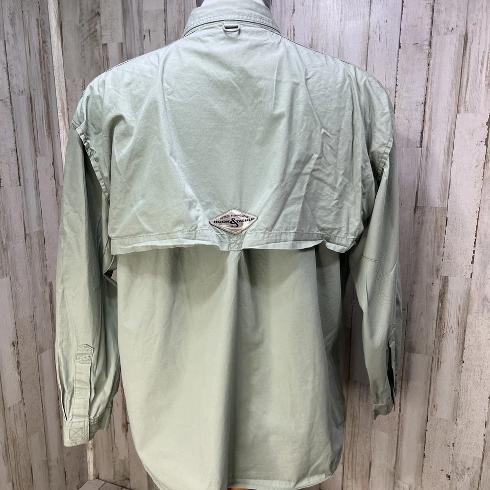 Hook & Tackle Shirt Mens Size L Gray Troller Roll Tab Performance Fishing Vented - Image 2 of 4