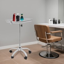 Rolling Salon Tray Cart Large Metal Mobile Serving Trolley Set Adjustable Height