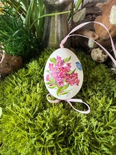 Enteneier , Osterei, Ostern , Blumen, Deko, Frühblüher,  6,5 -7 cm, handbemalt