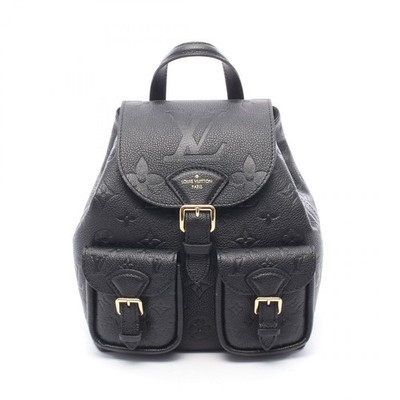 LOUIS VUITTON Backup Backpack M47072 Monogram empreinte leather Black Used LV