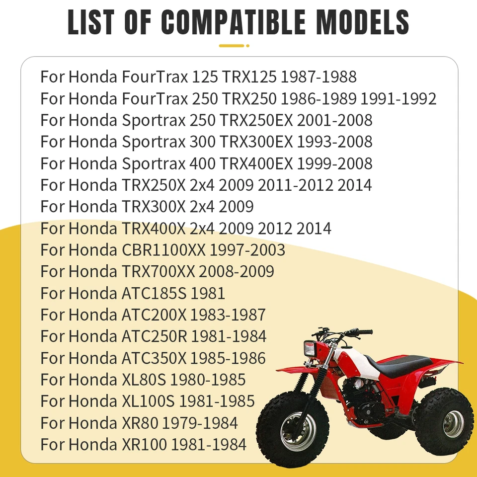 2x Fuel Tank Rubber Cushions for Honda TRX125 TRX250R TRX250X TRX700X XR80 XR100 Foto 3 de 4