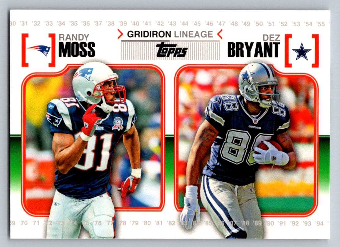 2010 Topps #GL-MBR Randy Moss / Dez Bryant Gridiron Lineage